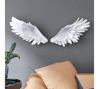 Arte de pared de alas de ángel, escultura grande 3D FRP para decoración de sala de estar, dormitorio y hotel, decoración blanca moderna