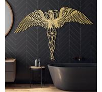 Arte de Pared de ángel Dorado de Metal, alas de ángel guardianas Grandes de Metal para decoración del hogar, Escultura Moderna de Arte de ángel para Sala de Estar, Dormitorio, Pasillo y esca