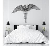 Arte de Pared de ángel Negro de Metal, alas de ángel guardianas Grandes de Metal para decoración del hogar, Escultura Moderna de Arte de ángel para Sala de Estar, Dormitorio, Pasillo y escal