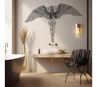 Arte de Pared de ángel Negro de Metal, alas de ángel guardianas Grandes de Metal para decoración del hogar, Escultura Moderna de Arte de ángel para Sala de Estar, Dormitorio, Pasillo y escal