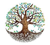 Arte de pared de árbol - Arte de pared de metal de árbol, decoración colgante de hojas multicolores, escultura de hierro | inspirado en la naturaleza para jardín al aire libre, oficina, patio,