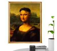 Arte de pared de baño - Póster de autobús | Arte de baño Mona Lisa - Parodia Obra de arte divertida pared con marco de madera Regalo de broma perfecto para amigos o decoración del hogar humorística