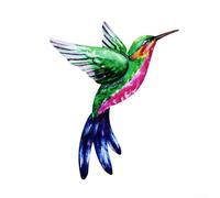Arte de pared de colibrí de metal al aire libre Escultura única del hierro para la decoración del hogar y del jardín (verde)