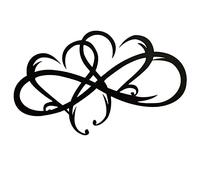 Arte de Pared de Corazón Infinito 3D Amor de Arte de Pared de Metal Personalizado Metal Corazón Metal de Doble Corazón Infinito Decoración para Colgar Pared Letrero de Amor para el Hogar (25x155 CM)