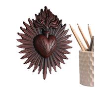 Arte de pared de corazón sagrado, escultura de pared de resina, decoración espiritual, decoración católica, ideal para sacramentos, salas de oración, paredes de iglesia, bendición, altares del hogar