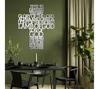 Arte de Pared de Cruz de Jesús de Metal Plateado, decoración de Pared con Citas cristianas de Metal para repisa, Escultura Moderna para decoración de Obras de Arte de Cruz para Sala de EST