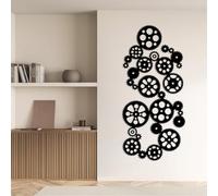 Arte de Pared de Engranaje Industrial de Metal Negro, decoración de Pared geométrica Steampunk de Metal, decoración de Arte de Engranaje Escultura Moderna para Sala de Estar, Dormitorio, Pas