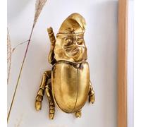 Arte de pared de escarabajo rinoceronte dorado, esculturas de escarabajo rinoceronte dorado, decoración de pared de resina para colgar en la pared de sala de estar, dormitorio, cocina, regalo