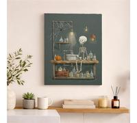 Arte de pared de esqueleto de Halloween, decoración vintage rústica gris, póster espeluznante para sala de estar, dormitorio, baño, estética del hogar, 16 x 20 pulgadas