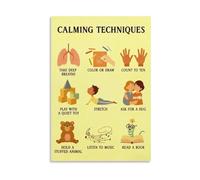 Arte de pared de esquina calmada, pósteres educativos bohemios de salud mental, decoración de oficina para consejeros, aula y escuela en casa (enmarcado, 30 x 45 cm)