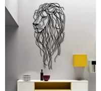 Arte de Pared de Hierro Cortado con precisión de Primera Calidad, decoración de Metal Resistente a la oxidación con Cabeza de Animal, Arte de línea Grande, decoración de Metal Resistente a la oxidaci