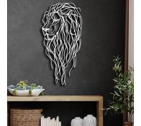 Arte de Pared de Hierro Cortado con precisión de Primera Calidad, decoración de Metal Resistente a la oxidación con Cabeza de Animal, Arte de línea Grande, decoración de Metal Resistente a la oxidaci