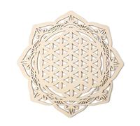 Arte De Pared De La Flor De La Vida - Símbolo De Geometría Sagrada En Capas De Abedûl | Decoración De Limpieza Energética Con Detalle De Tallado En Varias Capas De 28 Cm | Mejora El Ambiente E