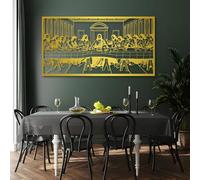 Arte de Pared de la Última Cena de Jesús en Metal Negro, decoración de Arte de Pared Cristiana Religiosa de Metal, decoración de Arte de inauguración de Comedor para Sala de Estar, dormitori