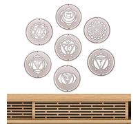 Arte De Pared De Madera Con Geometría Sagrada De Chakras, Símbolo Curativo De Plantillas De Chakraa, Decoración De Arte De Pared Curativo De 7X Chakraa, Colgante Creativo, Artesanía Curativa De