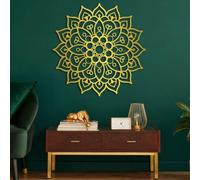 Arte de Pared de Mandala de Metal Negro, decoración de Pared de Metal para meditación Espiritual de Yoga, Escultura Moderna de Mandala para Sala de Estar, Dormitorio, Pasillo y escaler