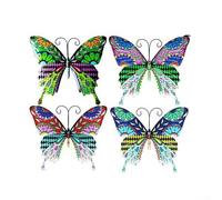 Arte de pared de mariposa de metal, diseño colorido y encantador, fabricado con precisión, perfecto para mejorar la decoración de tu hogar dentro y fuera (morado)