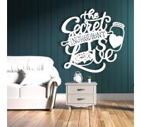 Arte de Pared de Metal Blanco El ingrediente Secreto Siempre es el Amor, Regalo de Arte de Cocina de Metal, decoración de Pared, Obra de Arte El ingrediente Secreto Siempre es el Amor, e