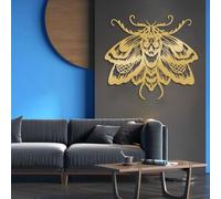 Arte de pared de metal con cabeza de la muerte, arte de pared de metal de calavera, arte de pared de polilla, arte de pared de metal gótico, decoración de Halloween de esqueleto, decoración de