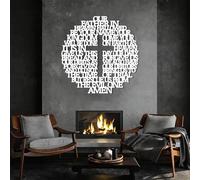 Arte de Pared de Metal con Cruz de Jesús, decoración de Pared Cristiana, Padre Nuestro, Padre Nuestro, Cruces bíblicas para decoración del hogar (Blanco, 47 x 47 cm)