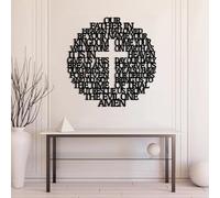 Arte de Pared de Metal con Cruz de Jesús, decoración de Pared Cristiana, Padre Nuestro, Padre Nuestro, Cruces bíblicas para decoración del hogar (Negro, 100 x 100 cm)