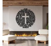 Arte de Pared de Metal con Cruz de Jesús, decoración de Pared Cristiana, Padre Nuestro, Padre Nuestro, Cruces bíblicas para decoración del hogar (Negro, 80 x 80 cm)