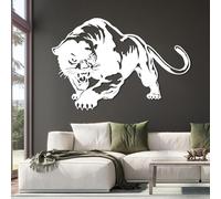 Arte de Pared de Metal con diseño de Pantera, decoración de Pantera, Colgante de Pantera, Animal Salvaje, decoración de Granja, Regalo para Amantes de Las panteras (Blanc