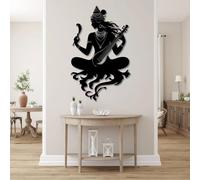 Arte de Pared de Metal con diseño de Saraswati, decoración de Saraswati, meditación Espiritual India para Sala de Estar, Dormitorio y Estudio de Yoga