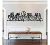 Arte de Pared de Metal con la Última Cena de Jesús, decoración de Pared Cristiana, Obra de Leonardo Da Vinci, línea Abstracta Minimalista, decoración Cristiana para el ho
