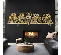 Arte de Pared de Metal con la Última Cena de Jesús, decoración de Pared Cristiana, Obra de Leonardo Da Vinci, línea Abstracta Minimalista, decoración Cristiana para el ho