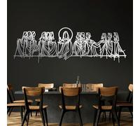 Arte de Pared de Metal con la Última Cena de Jesús, decoración de Pared Cristiana, Obra de Leonardo Da Vinci, línea Abstracta Minimalista, decoración Cristiana para el ho