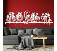 Arte de Pared de Metal con la Última Cena de Jesús, decoración de Pared Cristiana, Obra de Leonardo Da Vinci, línea Abstracta Minimalista, decoración Cristiana para el ho