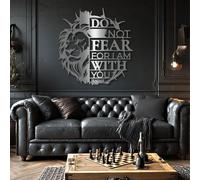 Arte de Pared de Metal con león Motivacional, decoración de león, Cita No Temas, Estoy contigo, Letrero de fe, Frases positivas para Sala de Estar, Chimenea y