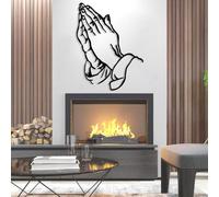 Arte de Pared de Metal con Manos en oración. Decoración con Manos en oración. Dios te Bendiga. Agradecido, Bendecido. Decoración para Comedor. Agradecido y Bendecido (neg