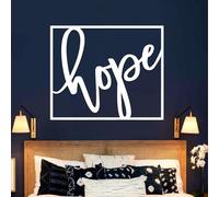 Arte de Pared de Metal con Texto Esperanza, decoración de Pared con Palabras de fe Cristiana, decoración inspiradora enmarcada para el hogar (Blanco, 47 x 39/120 x 100