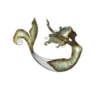 Arte de pared de metal de, decoración de pared de, escultura de pared de sirenas de animales marinos, adornos de pared de sirenas de hierro para sala de estar, dormitorio, habitación de