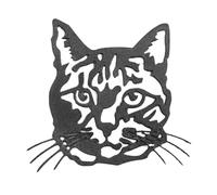 Arte de pared de metal de gato, cabeza de oveja, decoración abstracta, decoración abstracta para el hogar, de orejas grandes, cabra, cornuda, gato, figuras de hipopótamo