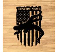 Arte de pared de metal de lucha libre, letreros de nombre de lucha libre, letreros de luz LED, letreros de 10 a 24 pulgadas