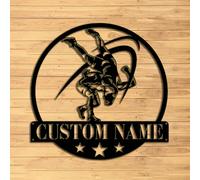 Arte de pared de metal de lucha libre, letreros de nombre de lucha libre, letreros de luz LED, letreros de 10 a 24 pulgadas