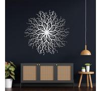 Arte de Pared de Metal, decoración de árbol de Metal, Arte, Arte de árbol, decoración de árbol, Arte, Arte Moderno, decoración para Dormitorio (Plata, 40 x 39 Pulgadas | 101 x 100
