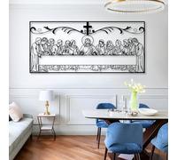 Arte de Pared de Metal: Decoración de la Última Cena de Jesús, Última Cena, Cristiano, Decoración de Jesús, Letrero Religioso, Decoración de Cruz para Sala de Estar, Come