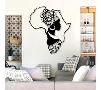 Arte de Pared de Metal, decoración de Pared, Mapa de Mujer Africana, decoración de Mapa de África, afroamericano, decoración Tribal Tradicional, Letrero Bohemio