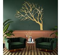 Arte de Pared de Metal Decoración de Pared Pájaros Dorados en la Rama de un árbol Gran Regalo Moderno de Naturaleza Obra de Arte de Rama de pájaro Decoración Escultura Moderna para Sala de Estar Dorm