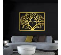 Arte de Pared de Metal Decoración de Pared Rama de árbol Dorado Árbol de la Vida Estética Decoración de Ramas para Dormitorio Escultura Moderna para Sala de Estar Dormitorio Pasillo y escaleras Natur