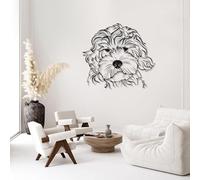 Arte de Pared de Metal, decoración de Perro, Arte de Perro, decoración de Perro, decoración, Arte, Arte, decoración para Dormitorio, Sala de Estar (Negro, 40 x 39 Pulgadas | 101 x