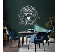 Arte de Pared de Metal, decoración de Perro, Arte de Perro, decoración de Perro, decoración, Arte, Arte, decoración para Dormitorio, Sala de Estar (Plata, 40 x 39 Pulgadas | 101 x