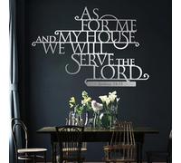 Arte de Pared de Metal En Cuanto a mí y mi casa, serviremos al Señor. Versículo bíblico de Josué 24:15. Decoración Cristiana para el hogar. Decoración bíblica Grande (p