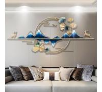 Arte de pared de metal for decoración del hogar en 3D, escultura de pared de hojas de pavo real y ginkgo de metal, decoraciones for colgar en la pared for sala de estar,130x50cm[Nivel de energía A]