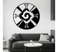 Arte de Pared de Metal Hunab KU, decoración Maya Azteca, geometría Sagrada, Colgante Azteca, mitología Maya, decoración para Interiores y Exteriores (Negro, 100 x 100 cm)
