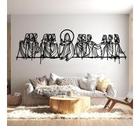 Arte de Pared de Metal: Jesús, la Última Cena, decoración de Pared Cristiana, Obra de Leonardo Da Vinci, línea Abstracta Minimalista, decoración Cristiana para el hogar (